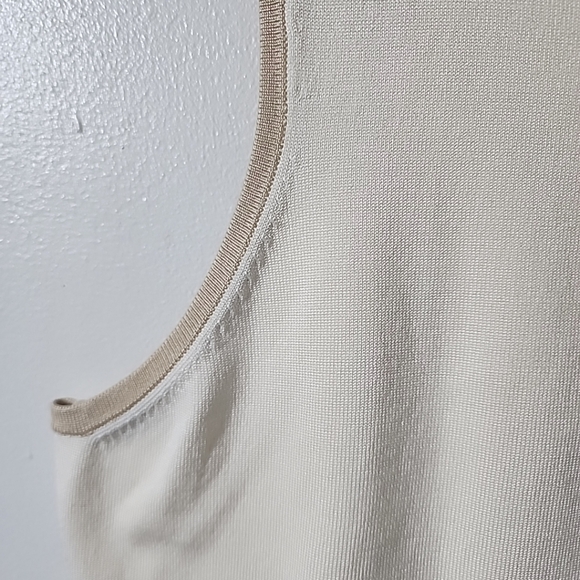 Womens Sleeveless Tan Halter Silk Knit Top XL NWT - Picture 4 of 5